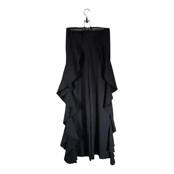 Cinq a Sept Dress Trousers Pants Wide Leg Ruffle Black High Rise Women's 2